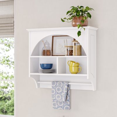 Image showing  Kitchen Storage Wall Shelf with Towel Bar