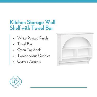 Image showing  Kitchen Storage Wall Shelf with Towel Bar