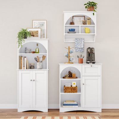 Image showing 6 th RiverRidge Home Kitchen Storage Wall Shelf with Towel Bar