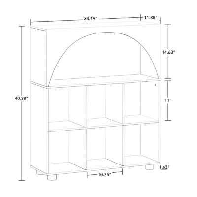 Image showing 5 th RiverRidge Home Arched 35 in. 6 Cubby Storage Cabinet