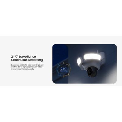 Image showing  3K Wi-Fi AI-Smart Cam Pro Security Camera with 2 Wired Integrated LED Flood Lights, 360 deg. PTZ Motion-Sensing