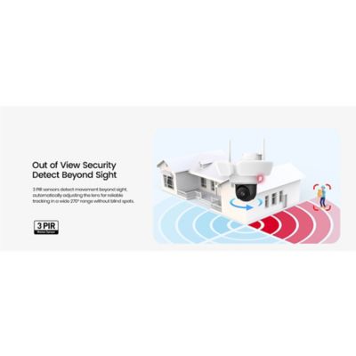 Image showing  3K Wi-Fi AI-Smart Cam Pro Security Camera with 2 Wired Integrated LED Flood Lights, 360 deg. PTZ Motion-Sensing