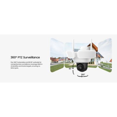 Image showing  3K Wi-Fi AI-Smart Cam Pro Security Camera with 2 Wired Integrated LED Flood Lights, 360 deg. PTZ Motion-Sensing