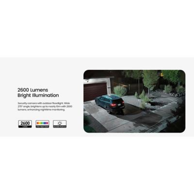 Image showing  3K Wi-Fi AI-Smart Cam Pro Security Camera with 2 Wired Integrated LED Flood Lights, 360 deg. PTZ Motion-Sensing