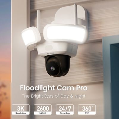 Image showing 7 th AOSU 3K Wi-Fi AI-Smart Cam Pro Security Camera with 2 Wired Integrated LED Flood Lights, 360 deg. PTZ Motion-Sensing