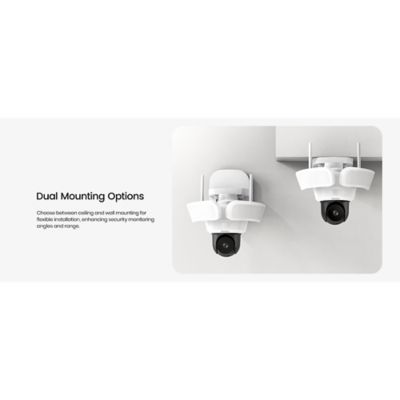 Image showing 9 th AOSU 3K Wi-Fi AI-Smart Cam Pro Security Camera with 2 Wired Integrated LED Flood Lights, 360 deg. PTZ Motion-Sensing