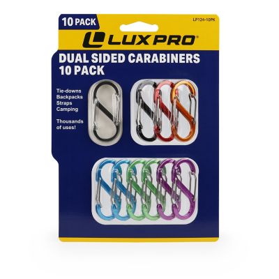 LUXPRO 10 pk. Multi-Colored Carabiners