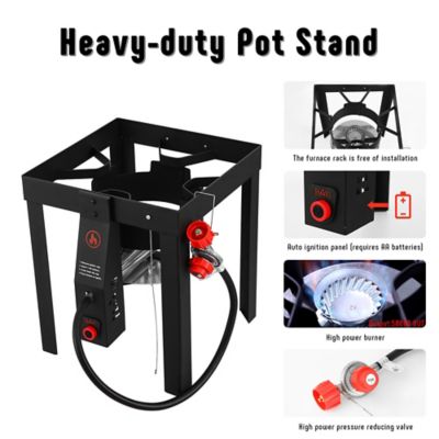 Image showing  30 qt. Turkey Fryer & Basket & 10 qt. Fish Fryer Kit, 50,000 BTU, CSA Certified, Auto Ignition, 10 PSI Regulator & Hose