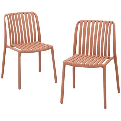 Werph Modern Outdoor Dining Chairs, 2-Pack, All-Weather Resin Stackable Chairs