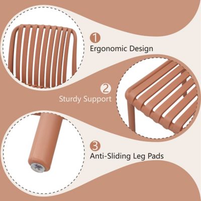 Image showing  Modern Outdoor Dining Chairs, 2-Pack, All-Weather Resin Stackable Chairs