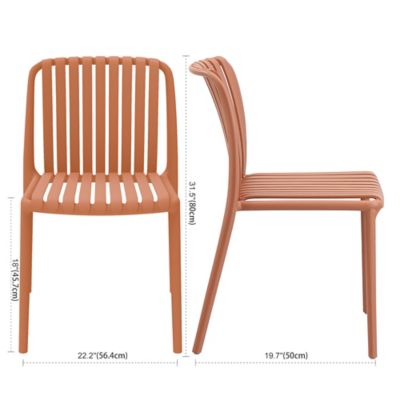 Image showing  Modern Outdoor Dining Chairs, 2-Pack, All-Weather Resin Stackable Chairs