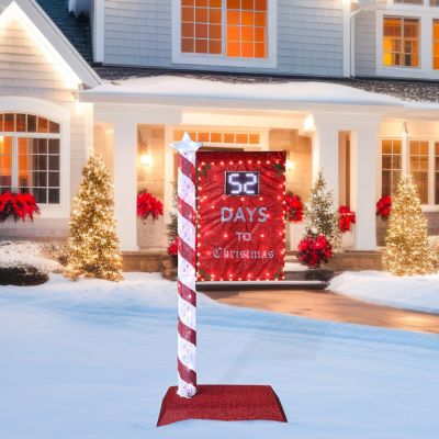 Image showing  5ft. 3D Countdown Light Christmas Holiday Yard Decoration Cool White LED with Digital Screen