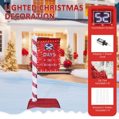 Image showing  5ft. 3D Countdown Light Christmas Holiday Yard Decoration Cool White LED with Digital Screen