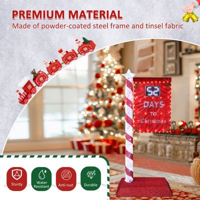 Image showing  5ft. 3D Countdown Light Christmas Holiday Yard Decoration Cool White LED with Digital Screen