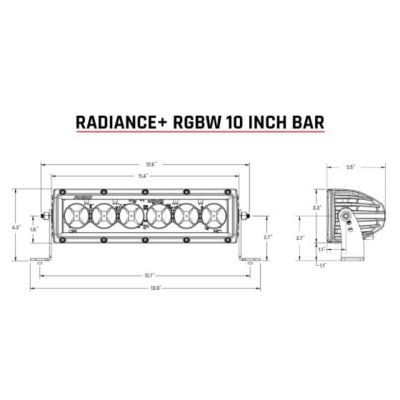 Image showing  Radiance+ 10 in. RGBW Light Bar, 210053