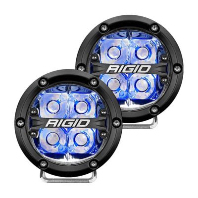 RIGID 360-Series 4 in. Off-Road LED Light, Spot Beam Blue Backlight, 2-Pack