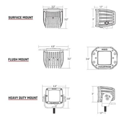 Image showing  D-Series PRO LED Light, Driving Flush Mount Black Housing, 2-Pack
