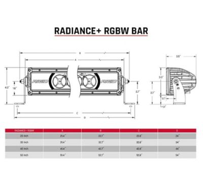 Image showing  Radiance+ 50 in. RGBW Light Bar, 250053