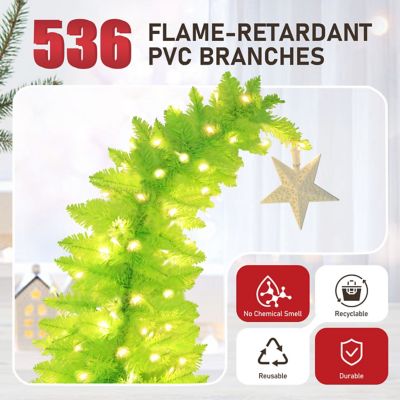 Image showing  Christmas Tree Prelit Halloween Christmas Tree with Lights and Bendable Branches, Green