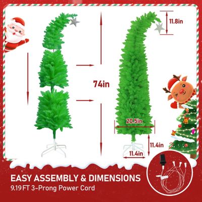 Image showing  Christmas Tree Prelit Halloween Christmas Tree with Lights and Bendable Branches, Green