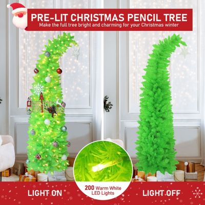 Image showing  Christmas Tree Prelit Halloween Christmas Tree with Lights and Bendable Branches, Green