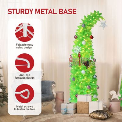 Image showing  Christmas Tree Prelit Halloween Christmas Tree with Lights and Bendable Branches, Green