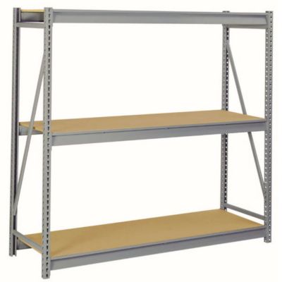 Lyon Bulk Storage Rack with Particle board Decking Starter, Gray 72 in. W x 36 in. D x 72 in. H 3 Levels 1900Ib/Level Cap.