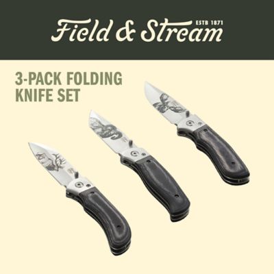 Image showing  Pakkawood Handle Folding Knives, 3 pk.