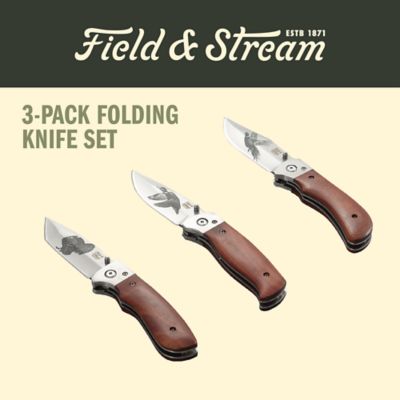 Image showing  Natural Wood Folding Knives, 3 pk.