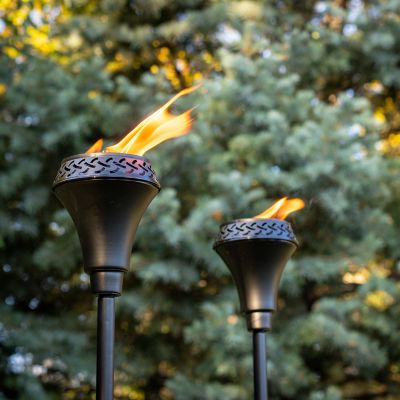 Image showing  Island King 2-Pack 65 in. TIKI Torch Metal Black