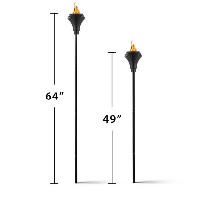 Image showing  Island King 2-Pack 65 in. TIKI Torch Metal Black