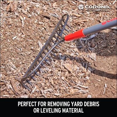 Image showing  16 in. Bow Rake, 16-Tine, Fiberglass Handle