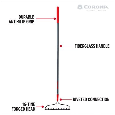 Image showing 5 th Corona 16 in. Bow Rake, 16-Tine, Fiberglass Handle
