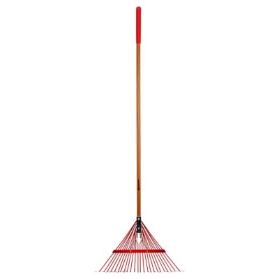 Image showing  24 in Steel Head Leaf Rake, 24-Tine, Wood Handle