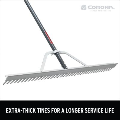 Image showing  36 in Full Aluminum Landscape Rake, 36-Tine, Poly Grip