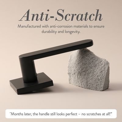 Image showing  Chrystie Combined Modern Heavy Duty Interior Door Handle, MB-1100PVMB-RH