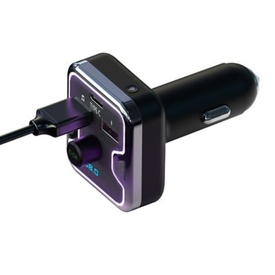 Image showing  FM Transmitter with USB and USB-C Power Delivery and Assistant Activation