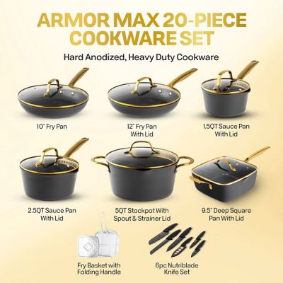 Image showing  Armor Max Gold Cookware Set, 20 pc.