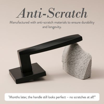 Image showing  Convex Combined Modern Heavy Duty Interior Door Handle, MB-1102PVMB-RH
