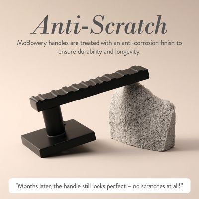 Image showing  Groove Modern Heavy Duty Interior Door Handle, Matte Black, MB-1104DMMB