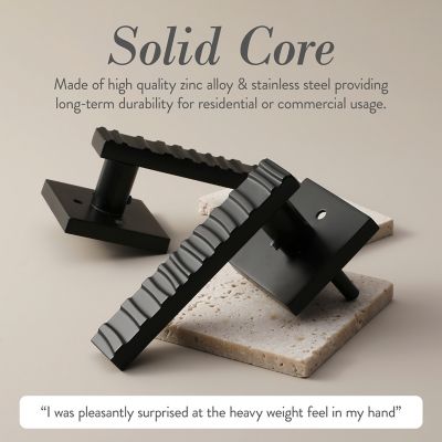 Image showing  Groove Modern Heavy Duty Interior Door Handle, Matte Black, MB-1104DMMB