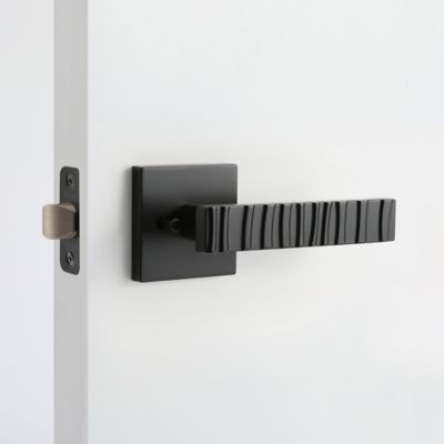 Image showing  Groove Combined Modern Heavy Duty Interior Door Handle, Right-Handed, Matte Black, MB-1104PVMB-RH