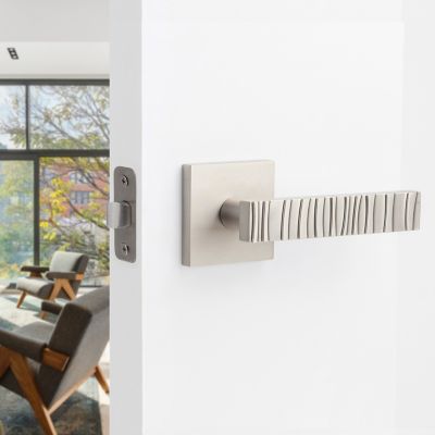 Image showing 6 th McBowery Groove Combined Modern Heavy Duty Interior Door Handle, MB-1104PVSN-LH