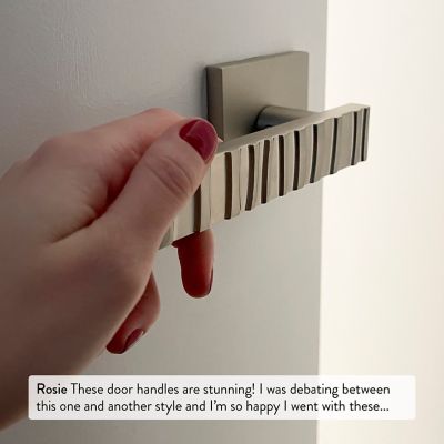 Image showing 8 th McBowery Groove Combined Modern Heavy Duty Interior Door Handle, MB-1104PVSN-LH