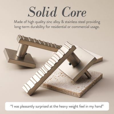 Image showing  Groove Combined Modern Heavy Duty Interior Door Handle, MB-1104PVSN-RH