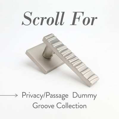 Image showing 8 th McBowery Groove Combined Modern Heavy Duty Interior Door Handle, MB-1104PVSN-RH