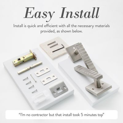 Image showing 9 th McBowery Groove Combined Modern Heavy Duty Interior Door Handle, MB-1104PVSN-RH