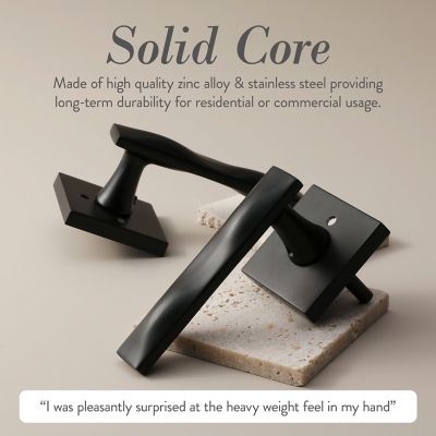 Image showing 4 th McBowery Essex Modern Heavy Duty Interior Door Handle, MB-1105DMMB