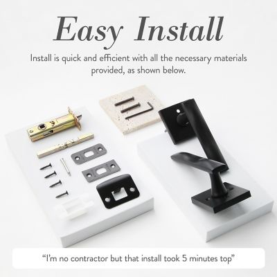 Image showing 8 th McBowery Essex Modern Heavy Duty Interior Door Handle, MB-1105DMMB