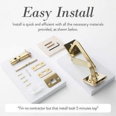 Image showing  Crosby Combined Modern Heavy Duty Interior Door Handle, MB-1107PVGD-RH